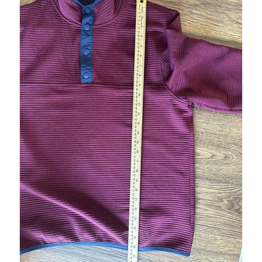 J.Crew Authentic Fleece Ribbed Snap Pullover Sweatshirt Men M